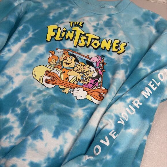LOVE YOUR MELON x FRUITY PEBBLES  Flintstones Rare Tie Dye Sweatshirt Women's XS - Picture 2 of 10